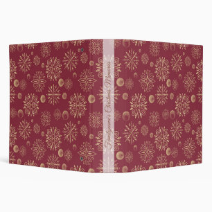 Create Your Own Red & Gold Snowflakes Binder