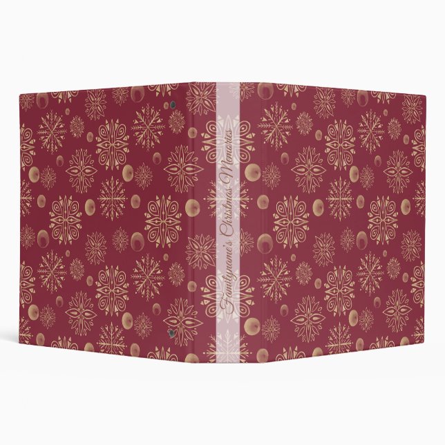Create Your Own Red & Gold Snowflakes Binder (Background)