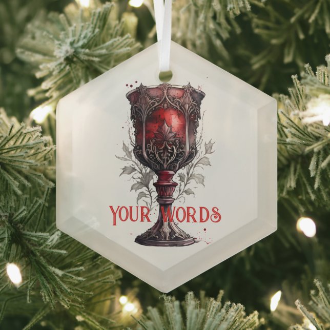 Create Your Own Red Gothic Chalice Glass Ornament (Insitu)