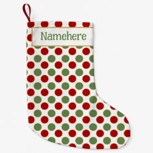 Create Your Own Red, Green & Gold Polka Dots Small Christmas Stocking