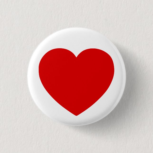 Create Your Own Red Heart Valentines Day 1 Inch Round Button (Front)