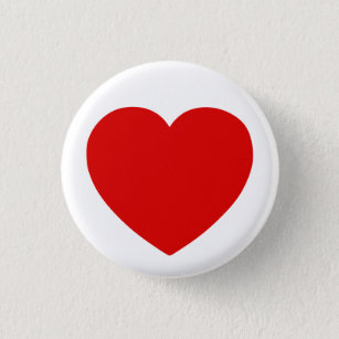 Create Your Own Red Heart Valentines Day 1 Inch Round Button