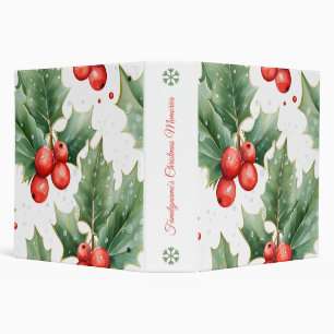 Create Your Own Red Holly Berries & Leaves Binder