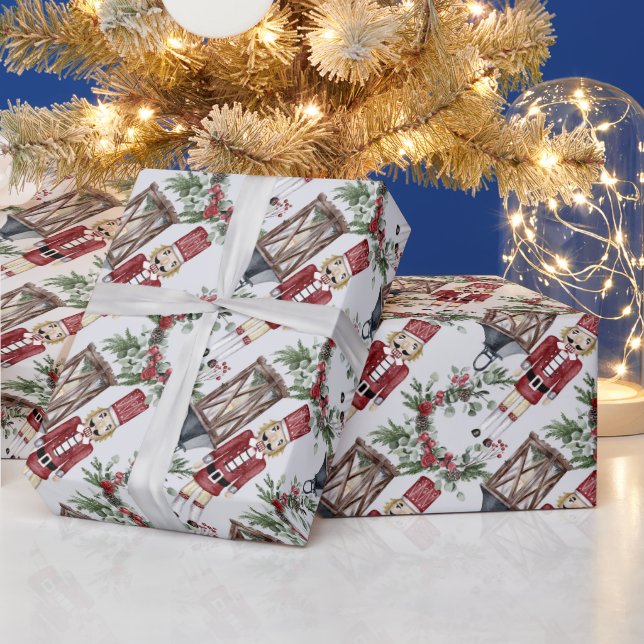 Create Your Own Red Nutcracker & Lantern Wrapping Paper (Holidays)