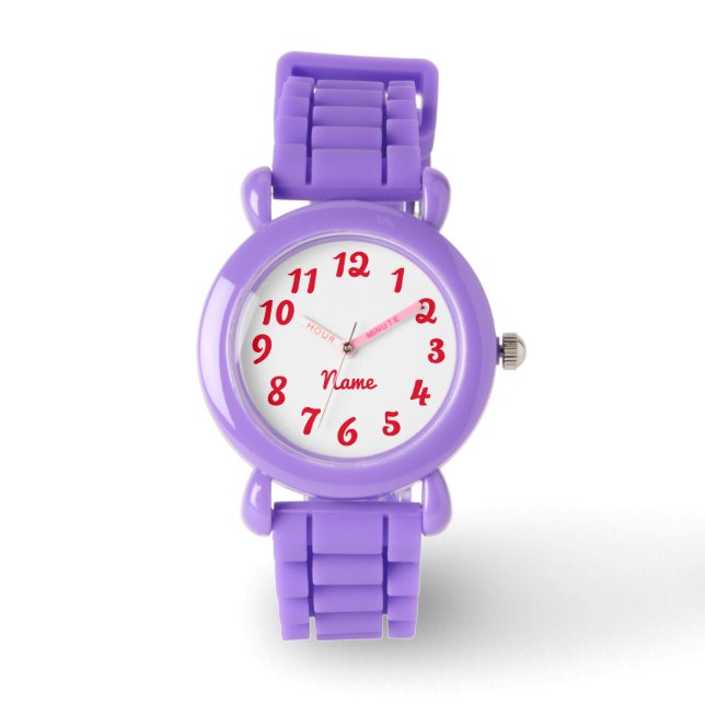 Create Your Own Red Personalized Solid Colour Watch (Front)