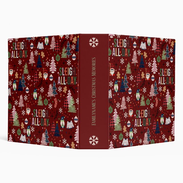 Create Your Own Red Sleigh All Day Gnomes Binder (Background)