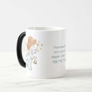 Create Your Own Red Starry Bell Christmas Angel Magic Mug