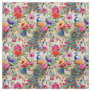 Create Your Own Regal Peacock Garden Fabric