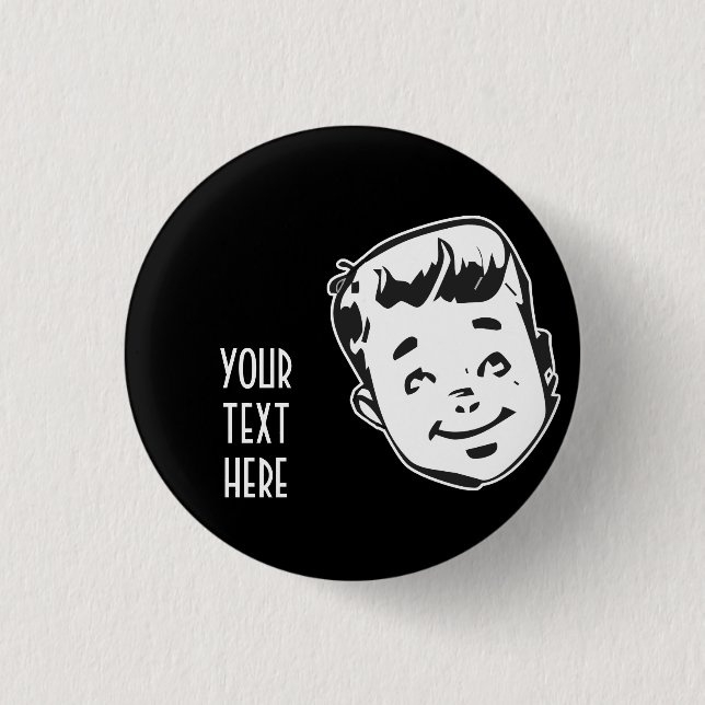 CREATE YOUR OWN RETRO BOY GIFTS 1 INCH ROUND BUTTON (Front)