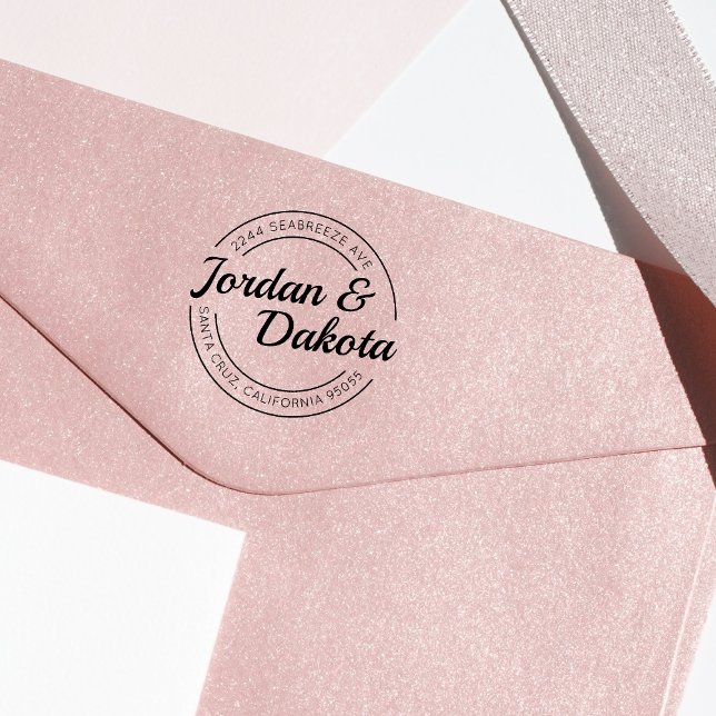 Create Your Own Retro Circular Return Address Rubber Stamp (Creator Uploaded)