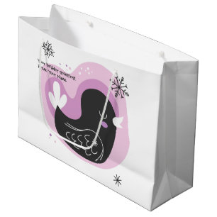 Create Your Own Retro French Hen Christmas Large Gift Bag