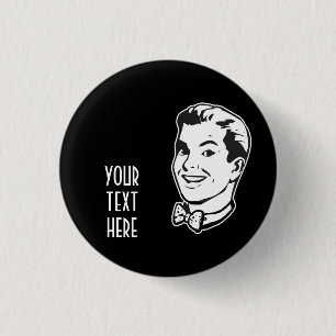 CREATE YOUR OWN RETRO GUY BOW TIE GIFTS 1 INCH ROUND BUTTON