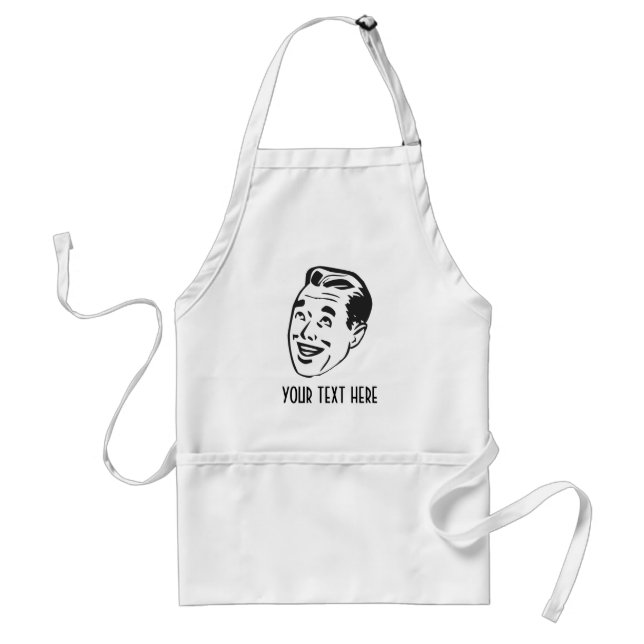 CREATE YOUR OWN RETRO HAPPY MAN HEAD GIFTS STANDARD APRON (Front)