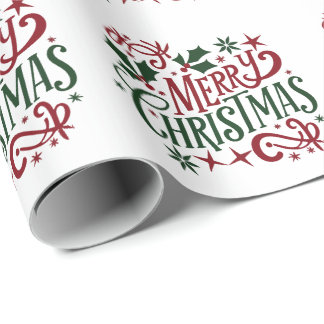 Create Your Own Retro Merry Christmas Wrapping Paper