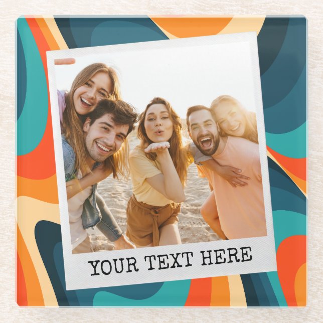 Create Your Own Retro Photo Glass Coaster (Front)