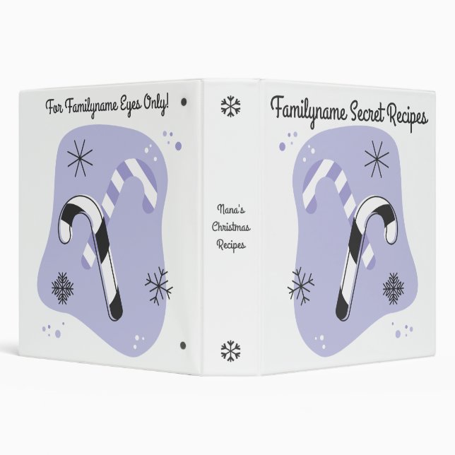Create Your Own Retro Purple Candy Canes Christmas Binder (Background)