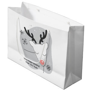 Create Your Own Retro Reindeer Silver Christmas Large Gift Bag