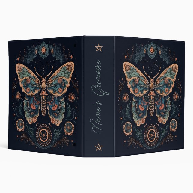 Create Your Own Retro Style Celestial Moth Totem Binder (Background)
