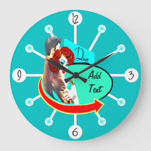 Create Your Own Retro Vintage 50s Diner Large Clock