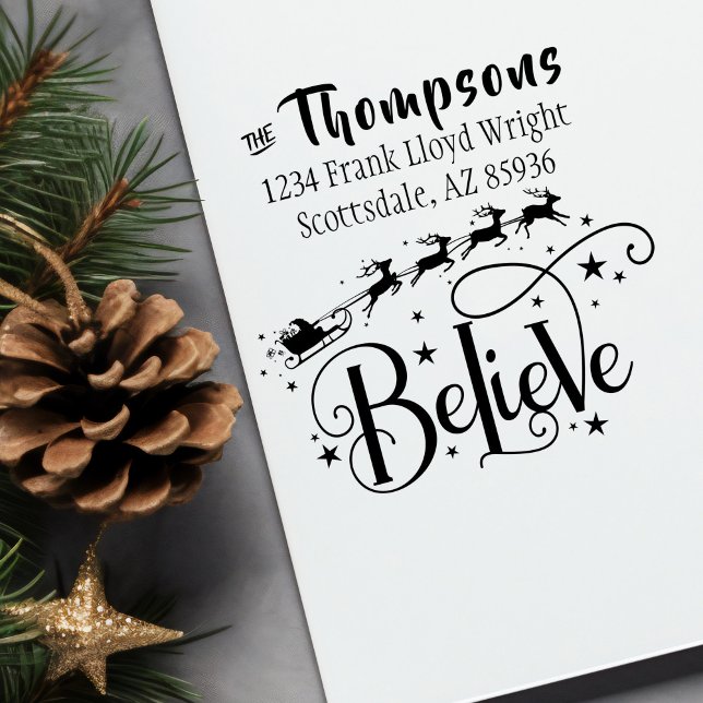 Create Your Own Return Address Christmas Card Self-inking Stamp (Creator Uploaded)