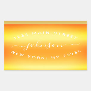 Create Your Own Return Address Gold White Sticker
