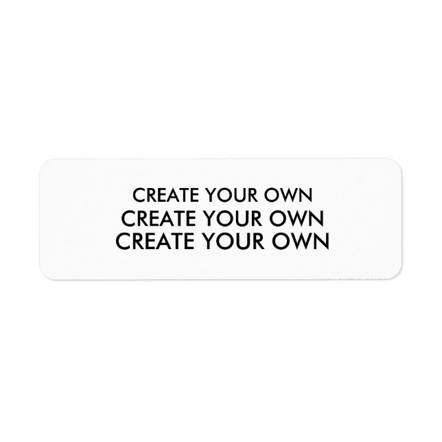 Create Your Own Return Address Label WHITE (Front)