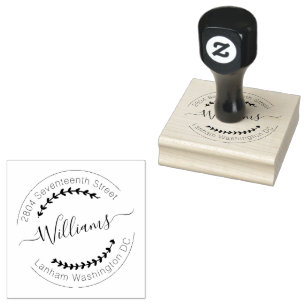 Create Your Own Return Address Modern Minimalist Rubber Stamp