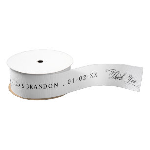 Create Your Own Ribbon Black & White - Thank You Grosgrain Ribbon
