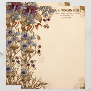 Create Your Own Romantic Autumn Garden Flowers Letterhead
