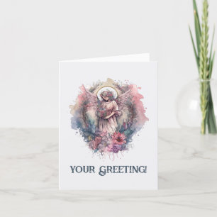 Create Your Own Romantic Christmas Angel  Holiday Card