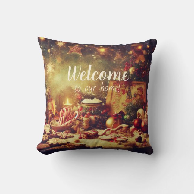 Create Your Own Romantic Christmas Memories Throw Pillow (Front)