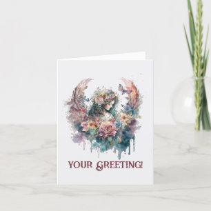 Create Your Own Romantic Grunge Christmas Angel Holiday Card