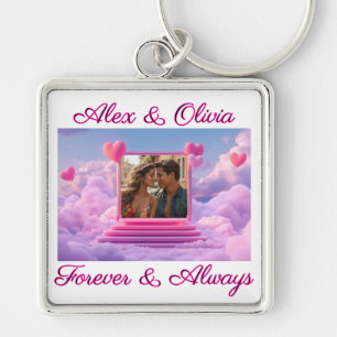 Create Your Own Romantic Heart Photo Template Keychain