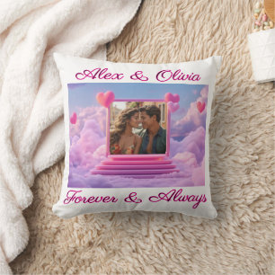 Create Your Own Romantic Heart Photo Template Throw Pillow