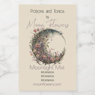 Create Your Own Romantic Roses Floral Moon Wine Label