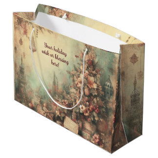 Create Your Own Romantic Victorian Christmas Tree Large Gift Bag