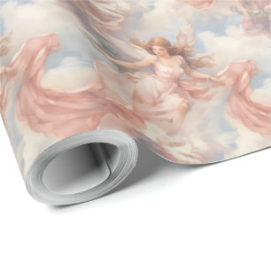 Create Your Own Romantic Vintage Angels Wrapping Paper