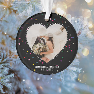Create Your Own Romantic Wedding Heart Photo Ornament