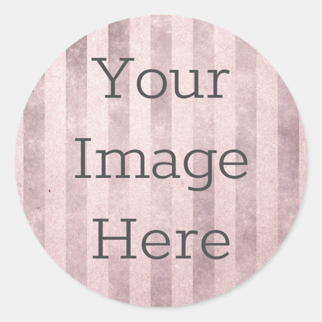 Create Your Own Rose Gold + Blush Pink Worn Stripe Classic Round Sticker (Front)