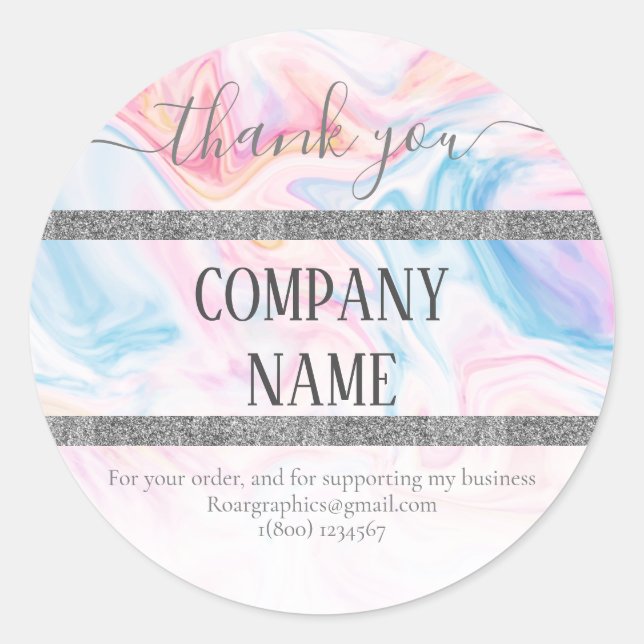 Create Your Own Rose gold Round business label (Front)
