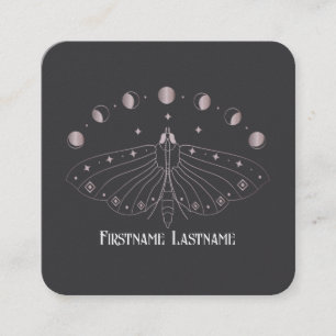 Create Your Own Rose Pink Celestial Moth Square Business Card
