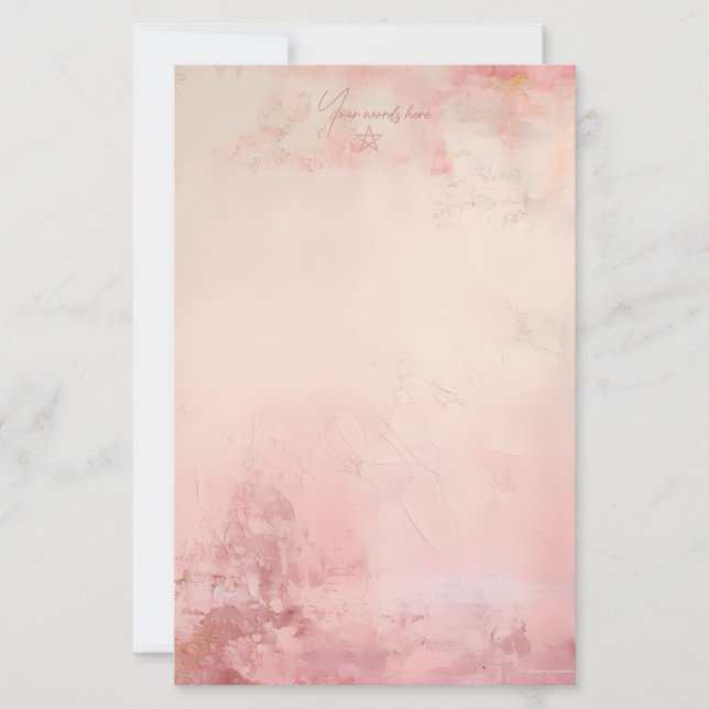 Create Your Own Rose Pink Grunge Stationery (Front)