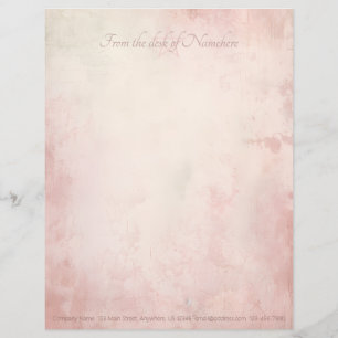 Create Your Own Rose Pink Shabby Chic Grunge Letterhead