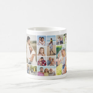 Create Your Own Round Corners 12 Photo Collage Coffee Mug