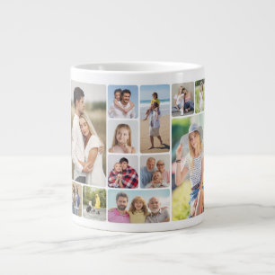 Create Your Own Round Corners 12 Photo Collage Large Coffee Mug