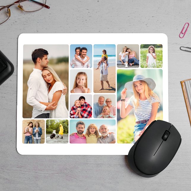 Create Your Own Round Corners 12 Photo Collage Mouse Pad (Round Corners 12 Photo Collage Mouse Pad)