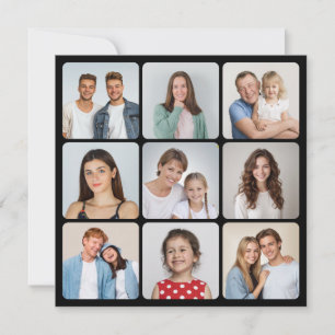 Create Your Own Round Corners 9 Photo Collage Card