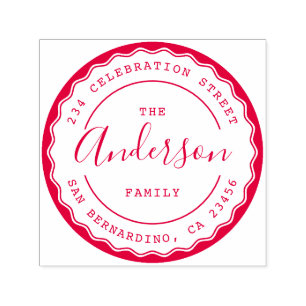 Create Your Own Round Family Name Return Address Self-inking Stamp
