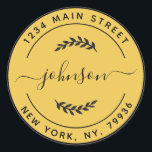 Create Your Own Round Gold and Black Sticker<br><div class="desc">Create Your Own Round Return Address Gold</div>