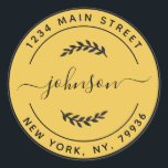 Create Your Own Round Gold and Black Sticker<br><div class="desc">Create Your Own Round Return Address Gold</div>